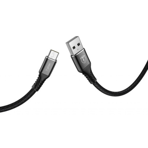 Дата кабель USB 2.0 AM to Type-C 1.0m Jagger T-C814 Black T-Phox (T-C814 black)