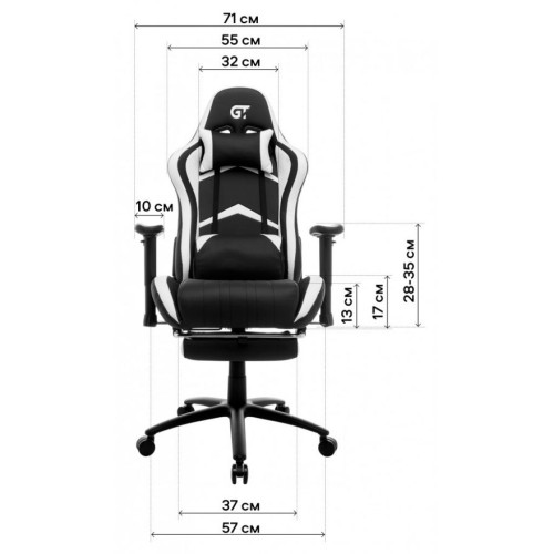 Крісло ігрове GT Racer X-2534-F Black/White