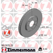 Гальмівний диск ZIMMERMANN 180.3015.20