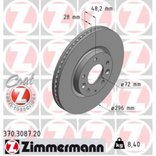 Гальмівний диск ZIMMERMANN 370.3087.20