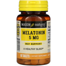 Амінокислота Mason Natural Мелатонін 5 мг, Melatonin, 60 таблеток (MAV-11145)