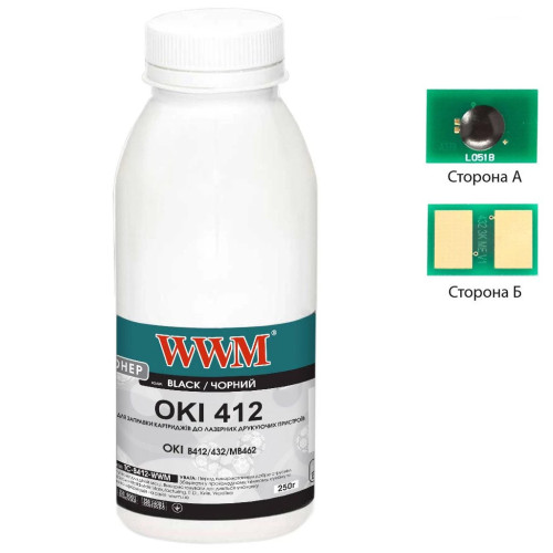 Тонер OKI B412/432/MB462 250г Black + chip WWM (TC-B412-WWM)