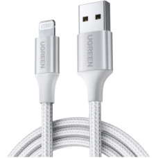 Дата кабель USB 2.0 AM to Lightning 1.0m US199 2.4A Silver Ugreen (60161)