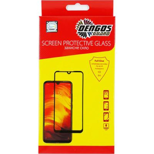 Скло захисне Dengos Full Glue iPhone 12/12 Pro, black frame (TGFG-149)