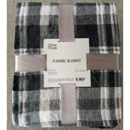 Плед Ardesto Flannel клітинка сіра, 200х220 см (ART0102PB)