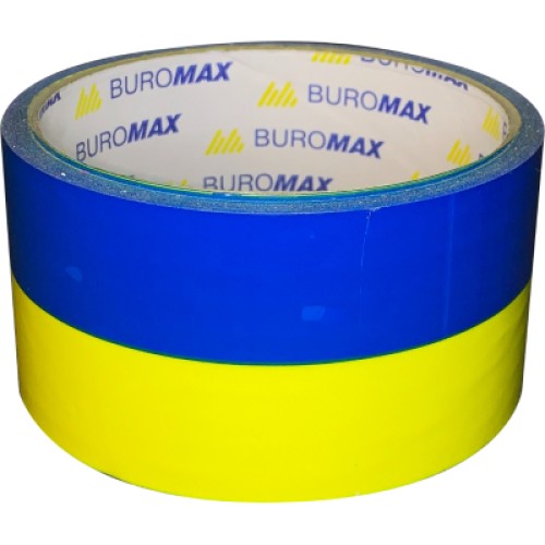 Скотч Buromax 48 мм х 35 м Синьо-жовта (BM.7007-85)