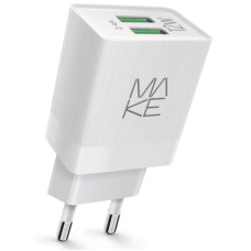 Зарядний пристрій MAKE 12W 2.4A+2.4А White (MCW-221WH)