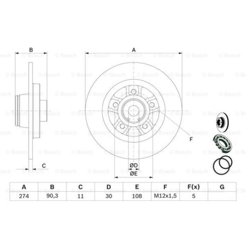 Гальмівний диск Bosch 0 986 479 015