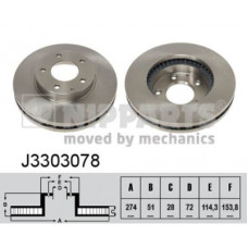 Гальмівний диск Nipparts J3303078