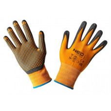 Захисні рукавички Neo Tools робочі, нейлон з нітриловими точками, р. 10 (97-621-10)