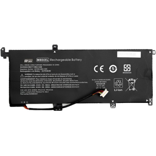 Акумулятор до ноутбука HP Envy X360 15 (MB04XL) 15.2V 3400mAh PowerPlant (NB461707)