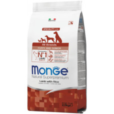 Сухий корм для собак Monge Dog All breeds Puppy&Junior зі смаком ягняти та рису 2.5 кг (8009470011181)
