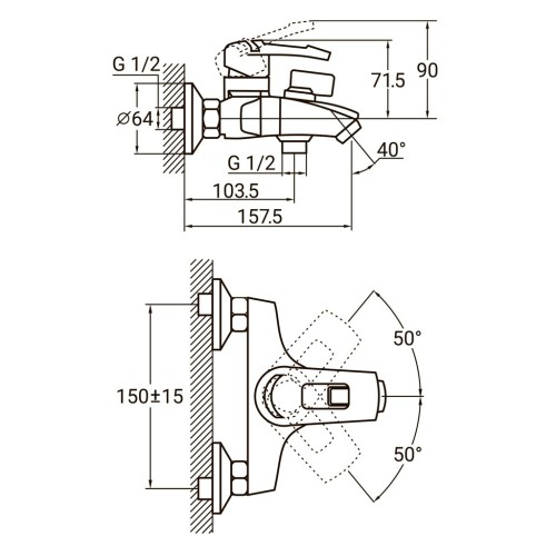 Змішувач AQUATICA KM-1C133C