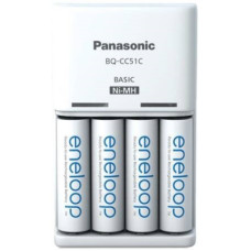 Зарядний пристрій для акумуляторів Panasonic Basic Charger + Eneloop 4AA 2000 mAh New (K-KJ51MCD40E)