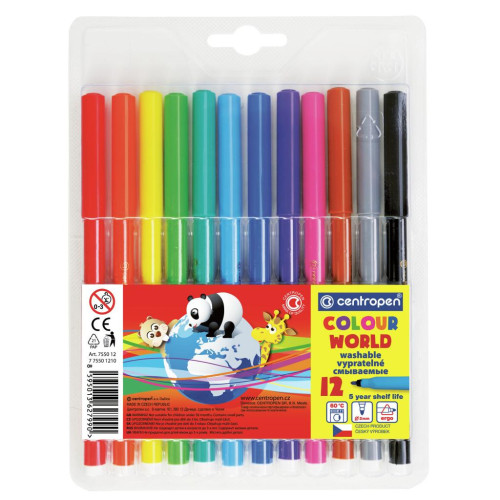 Фломастери Centropen 7550/12 COLOUR WORLD, 12 colors (7550/12 ТП)