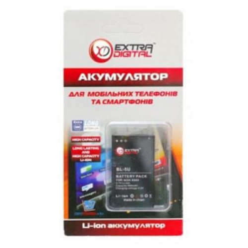 Акумуляторна батарея для телефону EXTRADIGITAL Nokia BL-5U (900 mAh) (DV00DV6052)