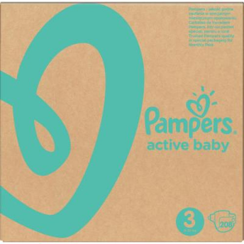 Підгузок Pampers Active Baby Midi Размер 3 (6-10 кг), 208 шт. (8001090910745)