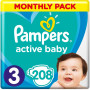 Підгузок Pampers Active Baby Midi Размер 3 (6-10 кг), 208 шт. (8001090910745)