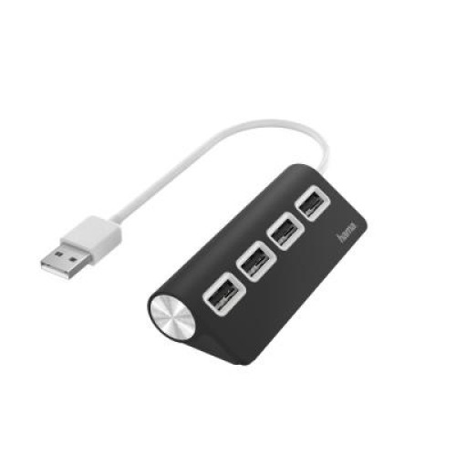 Концентратор Hama 4 Ports USB 2.0 Black/White (00200119)