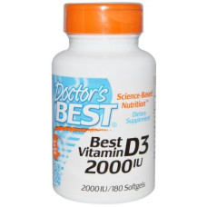 Вітамін Doctor's Best Вітамін D3 2000IU, 180 желатинових капсул (DRB-00210)