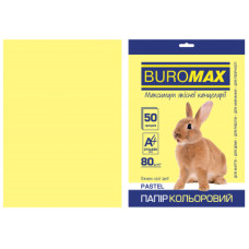 Папір Buromax А4, 80g, PASTEL yellow, 50sh (BM.2721250-08)