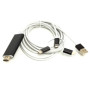 Кабель мультимедійний HDMI (M) to Lightning, Type-C, mirco USB 1.0m PowerPlant (CA911912)