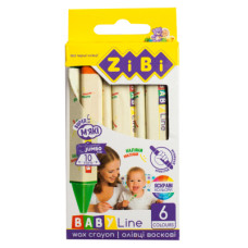 Олівці кольорові ZiBi Baby line Jumbo воскові трикутні 6 шт (ZB.2483)