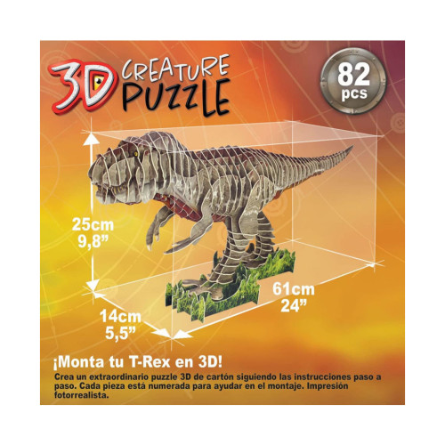 Пазл Educa 3D T-REX 82 елементів (6337222)