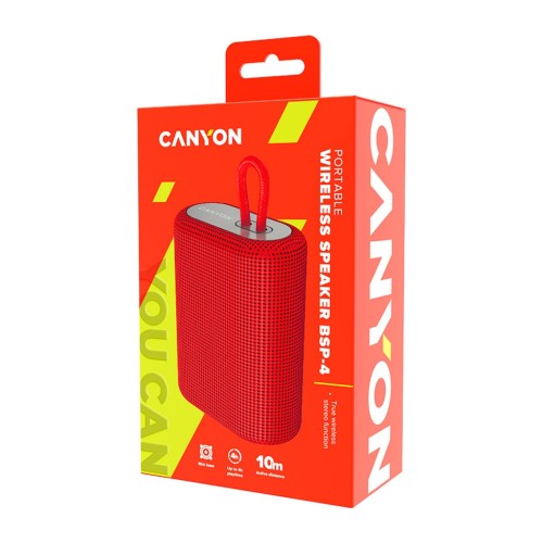 Акустична система Canyon BSP-4 Bluetooth Red (CNE-CBTSP4R)