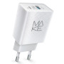 Зарядний пристрій MAKE 20W PD+QC White (MCW-324PWH)