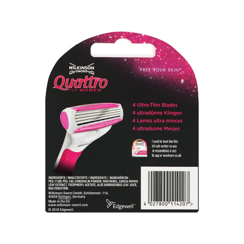 Змінні касети Wilkinson Sword Quattro For Woman 3+1 шт. (4027800114207)