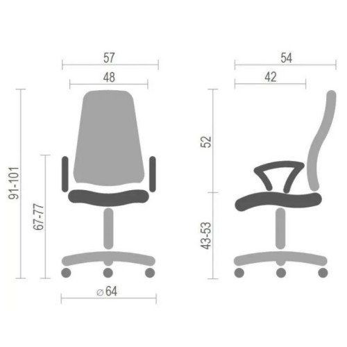 Офісне крісло АКЛАС Тета CH PR Серое (12222)