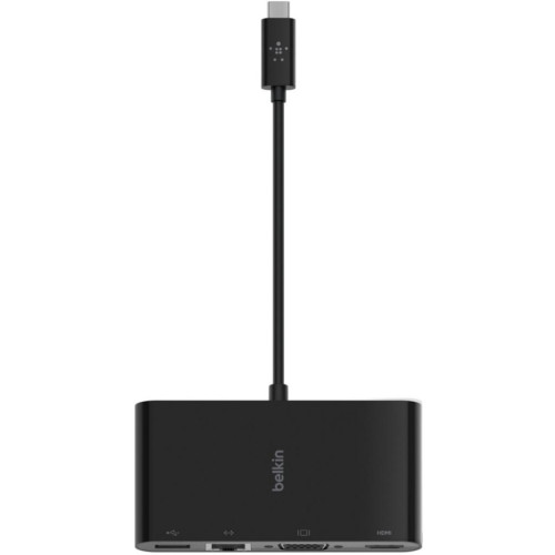 Перехідник Belkin USB-C to Ethernet, HDMI, VGA, USB-A, black (AVC005BTBK)