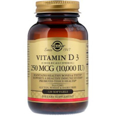 Вітамін Solgar Вітамін D3, Vitamin D3 (Cholecalciferol), 250 мкг, 10,000 МE (SOL-35872)