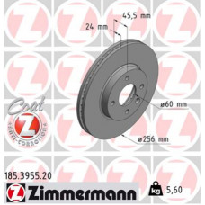 Гальмівний диск ZIMMERMANN 185.3955.20