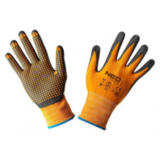Захисні рукавички Neo Tools робочі, нейлон з нітриловими точками, р. 9 (97-621-9)