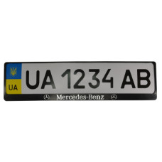 Рамка номерного знака CarLife пластик з об'ємними літерами Mercedes-Benz (2шт) (24-011)