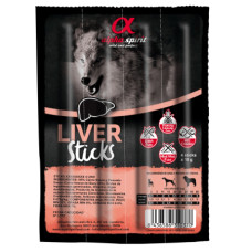 Ласощі для собак Alpha Spirit DOG Sticks Liver напіввологі з печінки, палички 40 г (8437013576918)