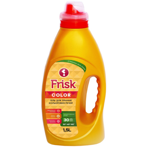 Гель для прання Frisk Color Преміальна якість для кольорових тканин 1.5 л (4820197120871)