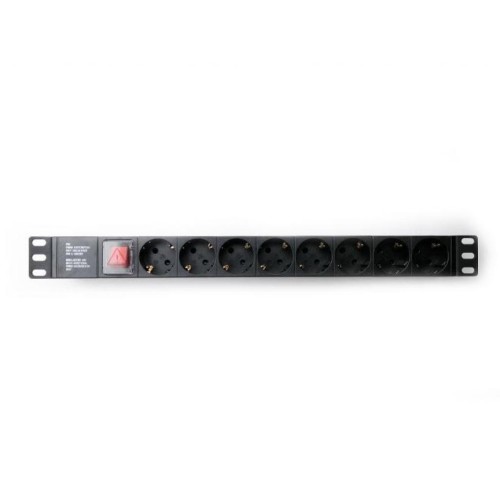 Силовий блок ESERVER 19" 8 розеток, выкл., алюм. корпус PDU 220В, 16А (WT-2261A-GER-8WAY-WO)