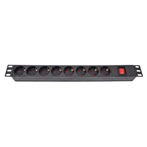 Силовий блок ESERVER 19" 8 розеток, выкл., алюм. корпус PDU 220В, 16А (WT-2261A-GER-8WAY-WO)