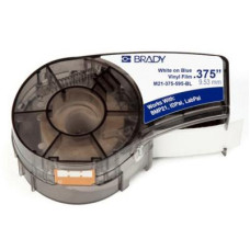 Стрічка для принтера етикеток Brady M21-375-595-BL, vinyl, 9.53mm/6.4m. White on Blue (M21-375-595-BL)