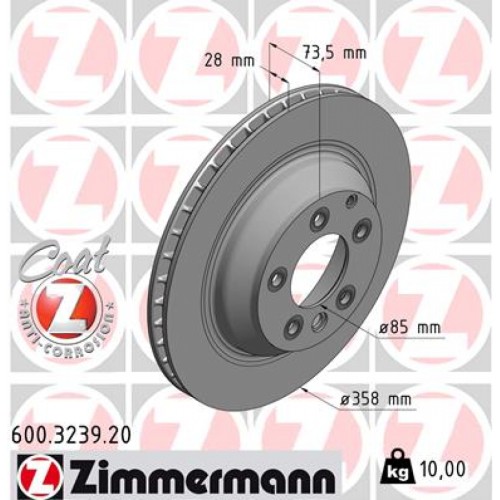 Гальмівний диск ZIMMERMANN 600.3239.20