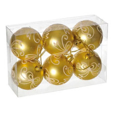 Ялинкова іграшка Jumi 6 шт (6 см) золоті (5900410664128)