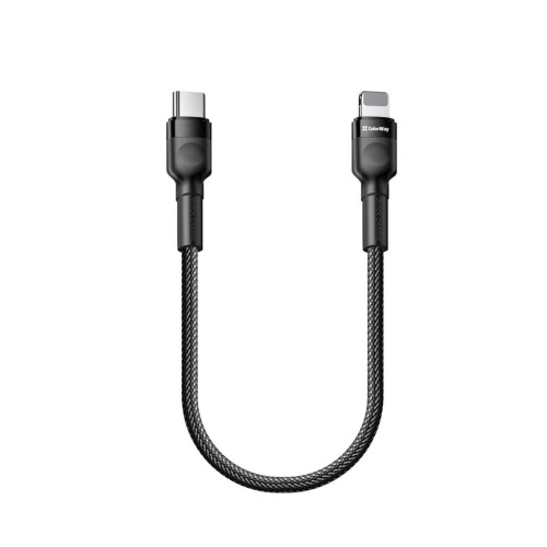 Дата кабель ColorWay USB-C to Lightning 0.3m 3А black (CW-CBPDCL054-BK)