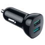 Зарядний пристрій Choetech car 2хUSB-A 36W QC black (C0051-BK)