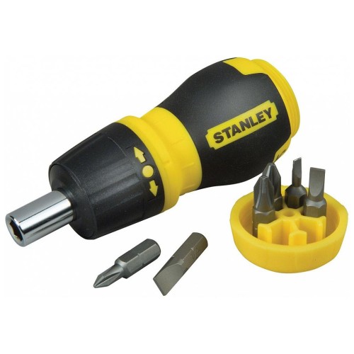 Викрутка Stanley Multibit Stubby, реверсивная, с 6 сменными битами (0-66-358)