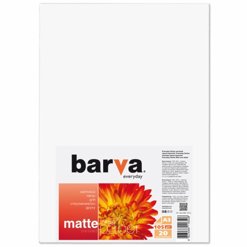 Папір BARVA A3 Everyday Matte 105г, 20л (IP-AE105-314)