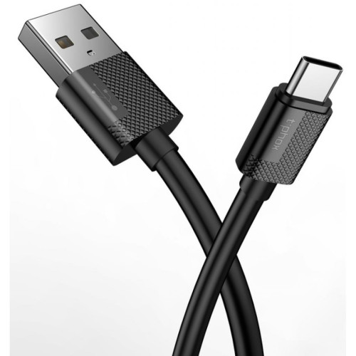 Дата кабель USB 2.0 AM to Type-C 0.3m Nets T-C801 Black T-Phox (T-C801(0.3) Black)