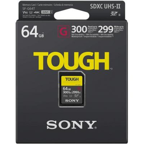 Карта пам'яті Sony 64GB SDXC class 10 UHS-II U3 V90 Tough (SF64TG)